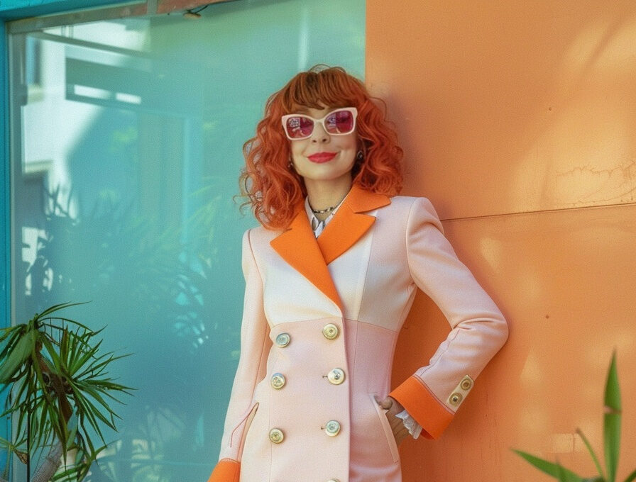 Star of Retro-inspired branding featuring vibrant orange, yellow, and pink hues with groovy patterns evoking nostalgia.