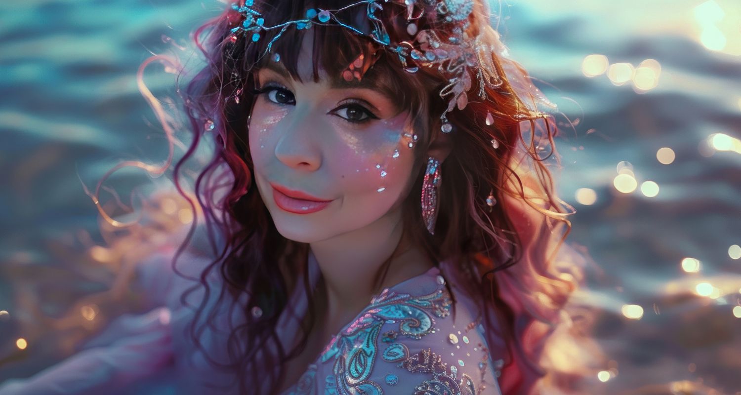 Mermaid Star branding inspiration with ocean-inspired colors and playful, mystical design elements symbolizing feminine empowerment and transformation.