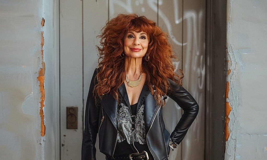 Bold Star of Rock branding with edgy red, black, and hot pink accents inspired by female rock legends.