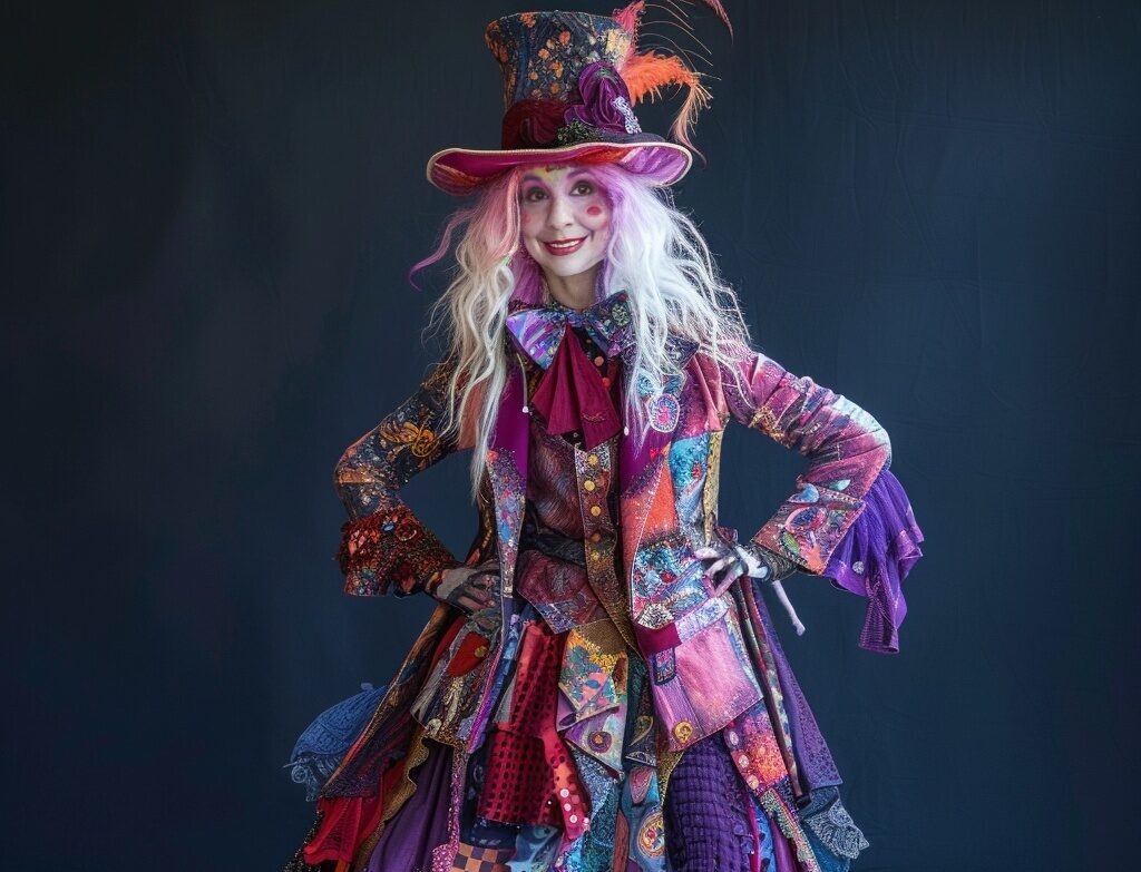 Hatter Star branding inspiration featuring bold colors like red, purple, and pink with playful and creative design elements that reflect versatility and personality.