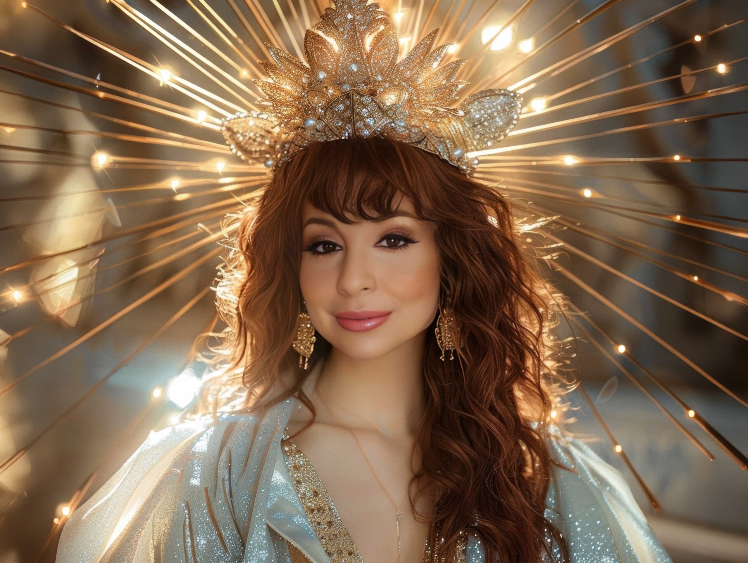 Goddess Star Showit template with slate blue and gold palette for elegant branding.