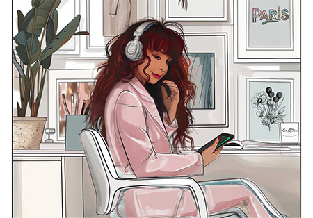 Elegant Parisian-inspired line art with pastel accents reflecting the Star of Paris branding.